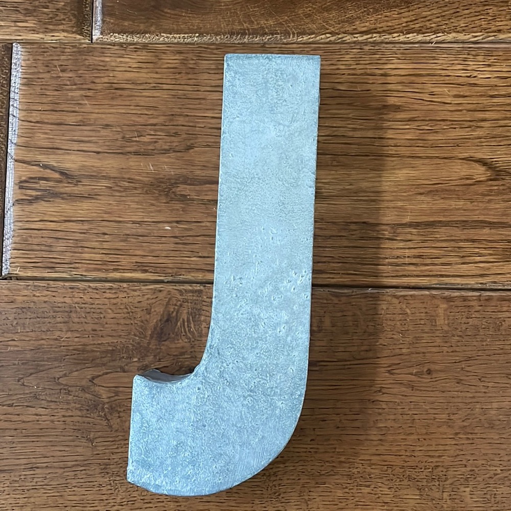 Metal letter J